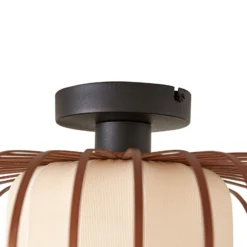 Lindby Davella kattovalaisin, Ø 50 cm, bambu, tekstiili