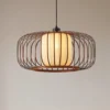 Lindby Davella-riippuvalaisin, Ø 50 cm, bambu, tekstiili