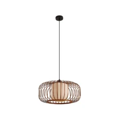 Lindby Davella-riippuvalaisin, Ø 50 cm, bambu, tekstiili