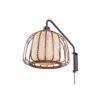 Lindby Davella-seinävalaisin, Ø 26 cm, musta, bambu, tekstiili