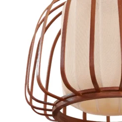 Lindby Davella-seinävalaisin, Ø 26 cm, musta, bambu, tekstiili