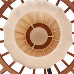 Lindby Davella-seinävalaisin, Ø 26 cm, musta, bambu, tekstiili