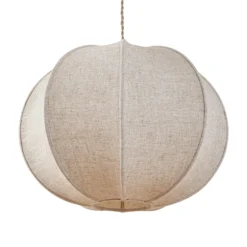 Lindby Elfie-riippuvalaisin, Ø 47 cm, beige, pellava, E27