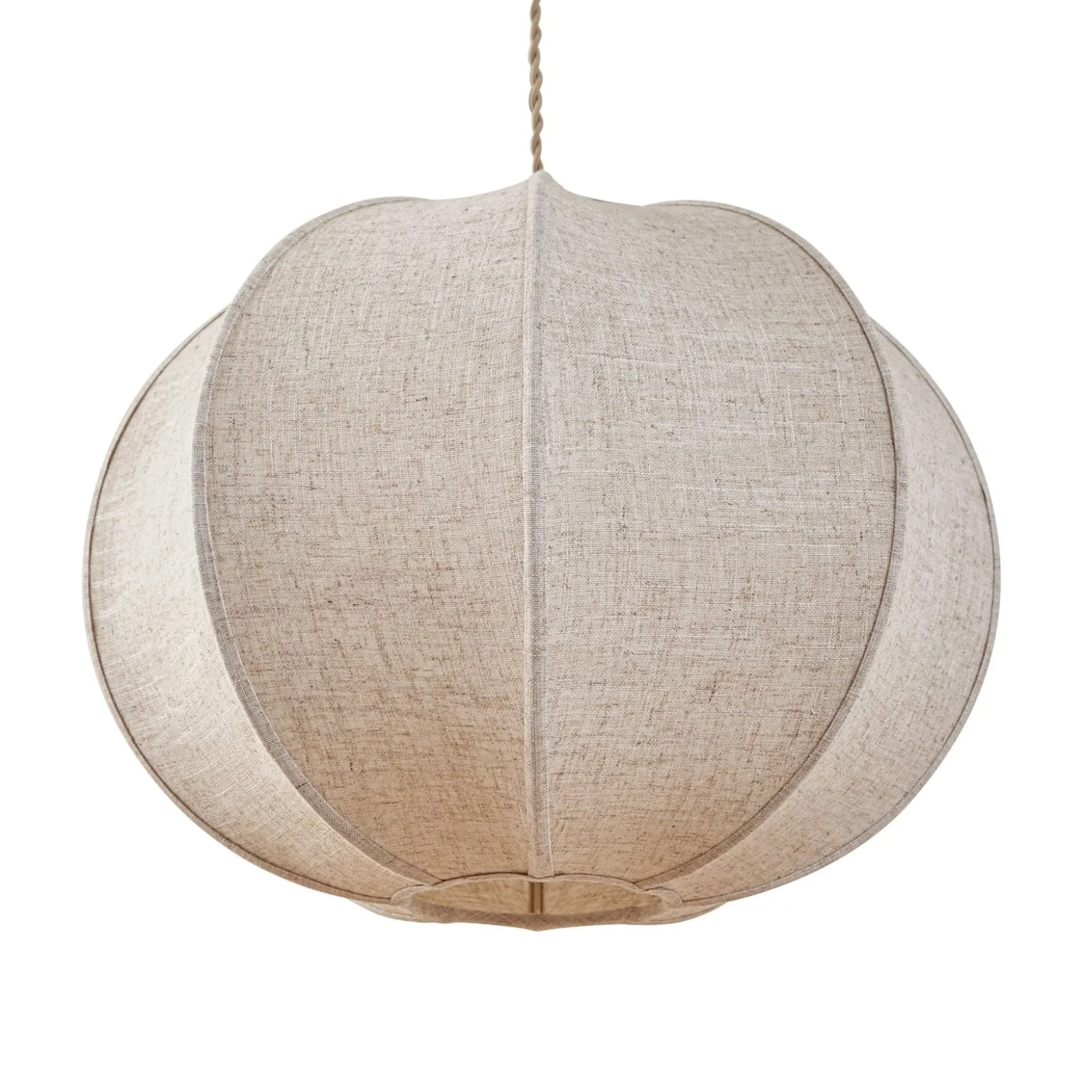 Lindby Elfie-riippuvalaisin, Ø 47 cm, beige, pellava, E27