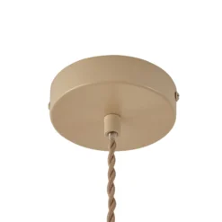 Lindby Elfie-riippuvalaisin, Ø 47 cm, beige, pellava, E27