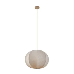 Lindby Elfie-riippuvalaisin, Ø 47 cm, beige, pellava, E27