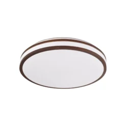Lindby Emiva LED-kattovalaisin, halkaisija 40 cm, tumma puu, CCT