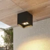 Lindby Eveta LED-kattovalaisin, 10 cm, antrasiitti, alumiini, IP65