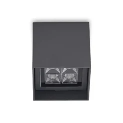 Lindby Eveta LED-kattovalaisin, 10 cm, antrasiitti, alumiini, IP65