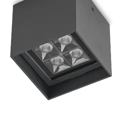 Lindby Eveta LED-kattovalaisin, 10 cm, antrasiitti, alumiini, IP65