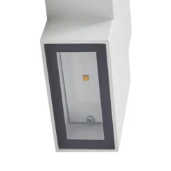 Lindby Fendir LED-ulkoseinävalaisin, valkoinen, alumiini, 10,5 cm