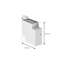 Lindby Fendir LED-ulkoseinävalaisin, valkoinen, alumiini, 10,5 cm