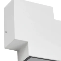 Lindby Fendir LED-ulkoseinävalaisin, valkoinen, alumiini, 10,5 cm