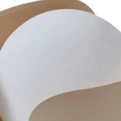 Lindby Fiora pöytävalaisin, beige, lasia, metallia, Ø 20 cm