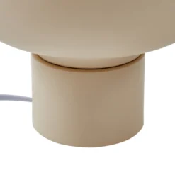 Lindby Fiora pöytävalaisin, beige, lasia, metallia, Ø 20 cm