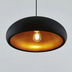 Lindby Gerwina-riippuvalaisin, musta/kulta, metalli, 40 cm, E27