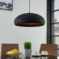 Lindby Gerwina-riippuvalaisin, musta/kulta, metalli, 40 cm, E27