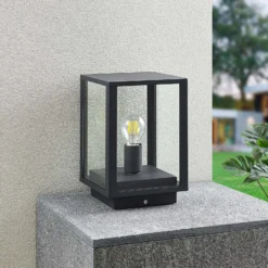 Lindby Giavanna jalustavalaisin, 29 cm, antrasiitti, IP44, E27