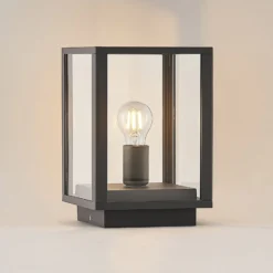 Lindby Giavanna jalustavalaisin, 29 cm, antrasiitti, IP44, E27