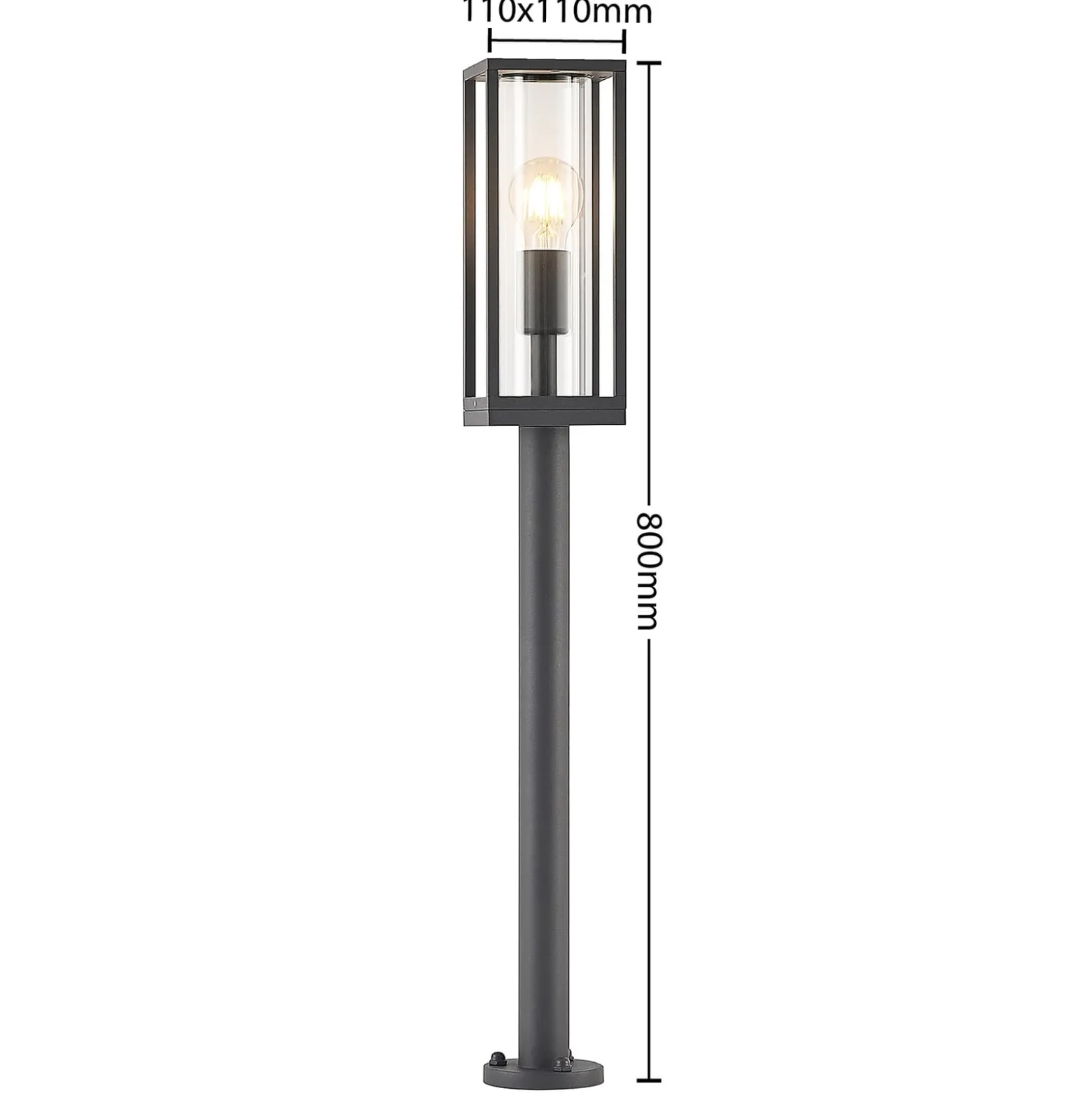 Lindby Giavanna polkuvalaisin, 80 cm, antrasiitti, IP44, E27