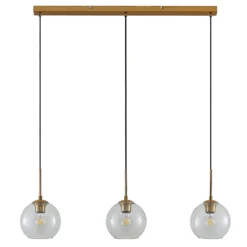 Lindby Grady riippuvalaisin, messinki/selkeä, 110 cm, metalli, lasi