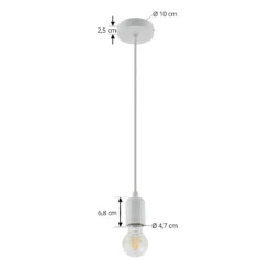 Lindby Hattie-riippuvalaisin, E27-pidin, valkoinen, Ø 4,7 cm