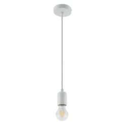 Lindby Hattie-riippuvalaisin, E27-pidin, valkoinen, Ø 4,7 cm