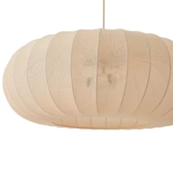 Lindby Helin-riippuvalaisin, beige, Ø 70 cm, tekstiili, 3 x E27