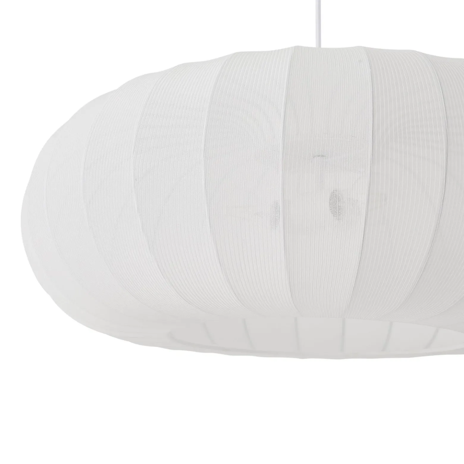 Lindby Helin-riippuvalaisin, valkoinen, Ø 70 cm, tekstiili, 3 x E27