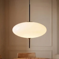 Lindby Hikari-riippuvalaisin, Ø 30 cm, valkoinen, lasi, E14