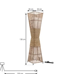 Lindby Jacinto lattiavalaisin, bambu, hamppu, korkeus 130 cm
