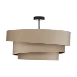 Lindby Jusari -kattovalaisin, kermanvärinen, tekstiili, Ø 56 cm, E27