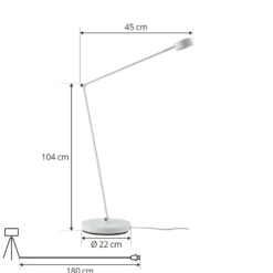 Lindby Jyla-lattiavalaisin, 88 cm, mattavalkoinen, GX53, joustava