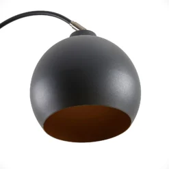 Lindby kaarilamppu Minali, musta, metalli, korkeus 148 cm, E27
