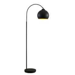 Lindby kaarilamppu Minali, musta, metalli, korkeus 148 cm, E27