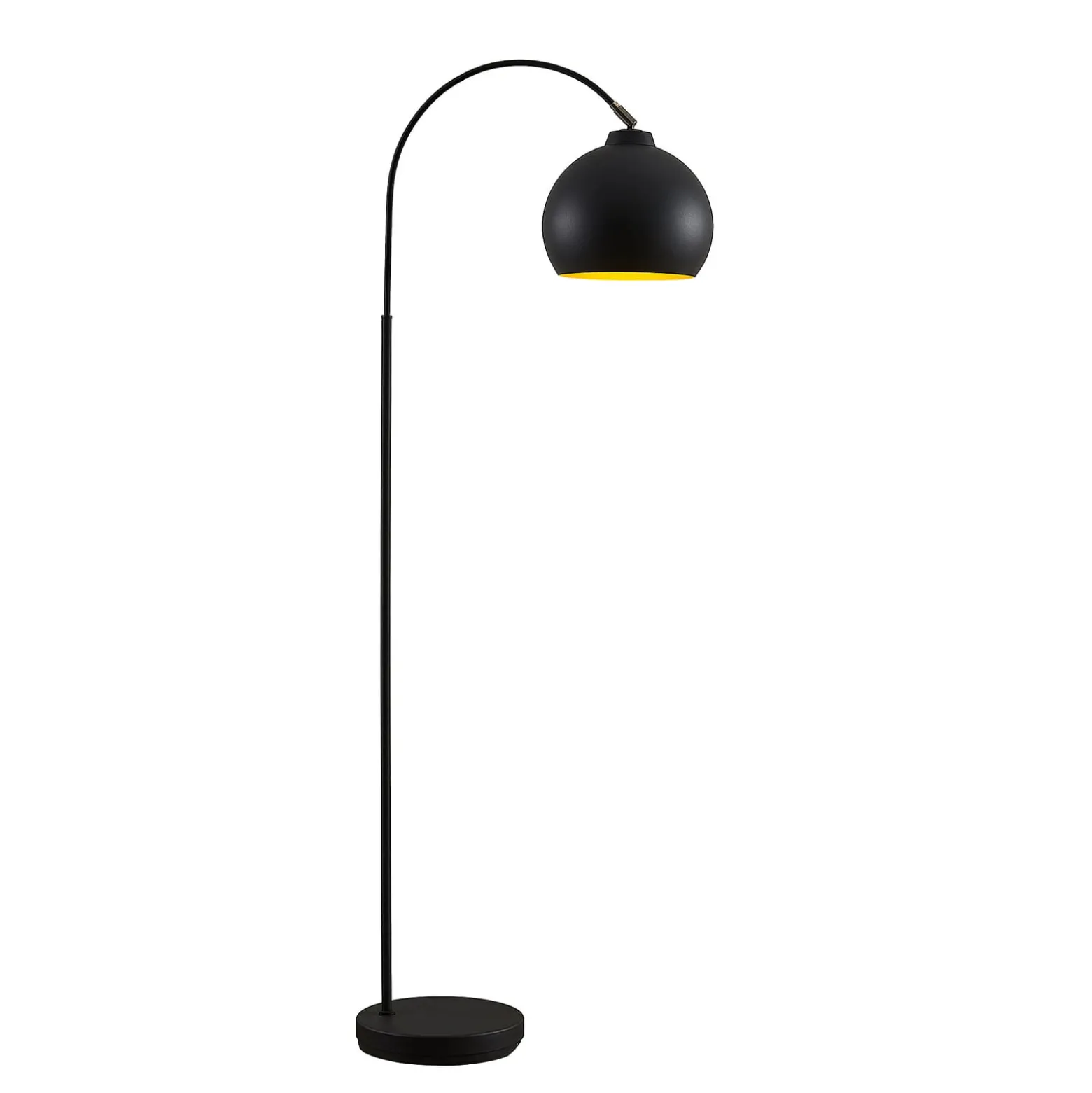 Lindby kaarilamppu Minali, musta, metalli, korkeus 148 cm, E27