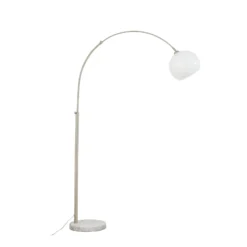 Lindby kaari-valaisin Alverton, valkoinen/nikkeli, lasi, 197 cm