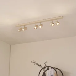 Lindby Kardis -kattokohdevalo, beige, 6-lamppuinen, metalli, GU10