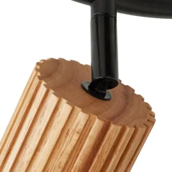 Lindby kattokohdevalo Stralino, 3-lamppuinen, Ø31cm, puu, GU10