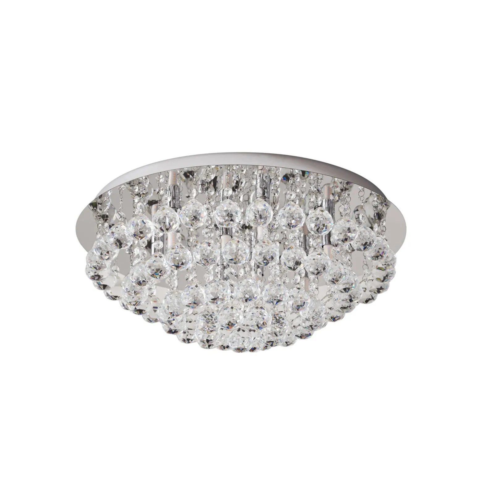 Lindby kattovalaisin Antonino, 8-valo, kromi, kristalli, 55cm