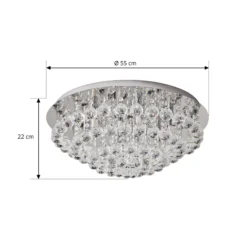 Lindby kattovalaisin Antonino, 8-valo, kromi, kristalli, 55cm
