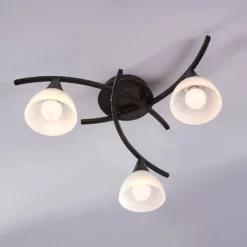 Lindby kattovalaisin Della, musta-kultainen, Ø 58 cm, 3-valo, E14