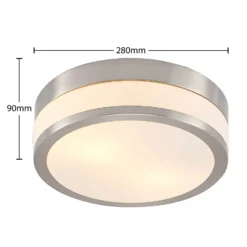 Lindby kattovalaisin Flavi, Ø 28 cm, nikkeli, lasi, IP44, E27