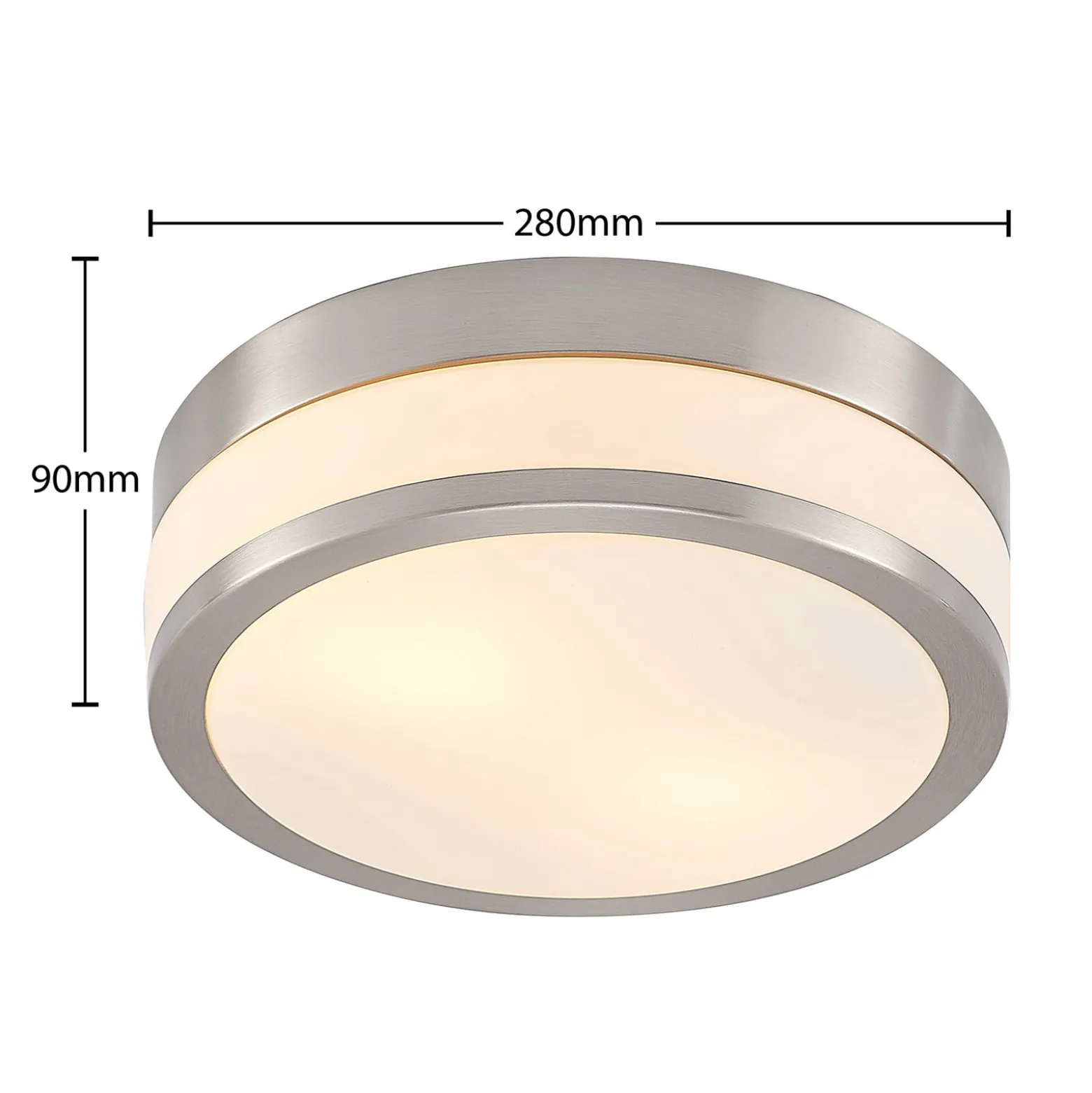 Lindby kattovalaisin Flavi, Ø 28 cm, nikkeli, lasi, IP44, E27