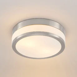 Lindby kattovalaisin Flavi, Ø 28 cm, nikkeli, lasi, IP44, E27