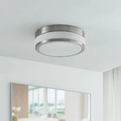 Lindby kattovalaisin Flavi, Ø 28 cm, nikkeli, lasi, IP44, E27