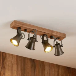 Lindby kattovalaisin Grandesa, 35 cm, 4-valo, puu, metallia