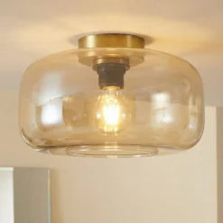 Lindby kattovalaisin Hildur, Ø 28,5 cm, keltainen, lasi