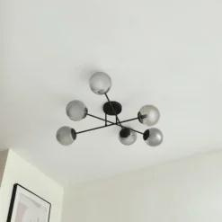 Lindby kattovalaisin Isamer, savunharmaa, Ø 80 cm, pallo