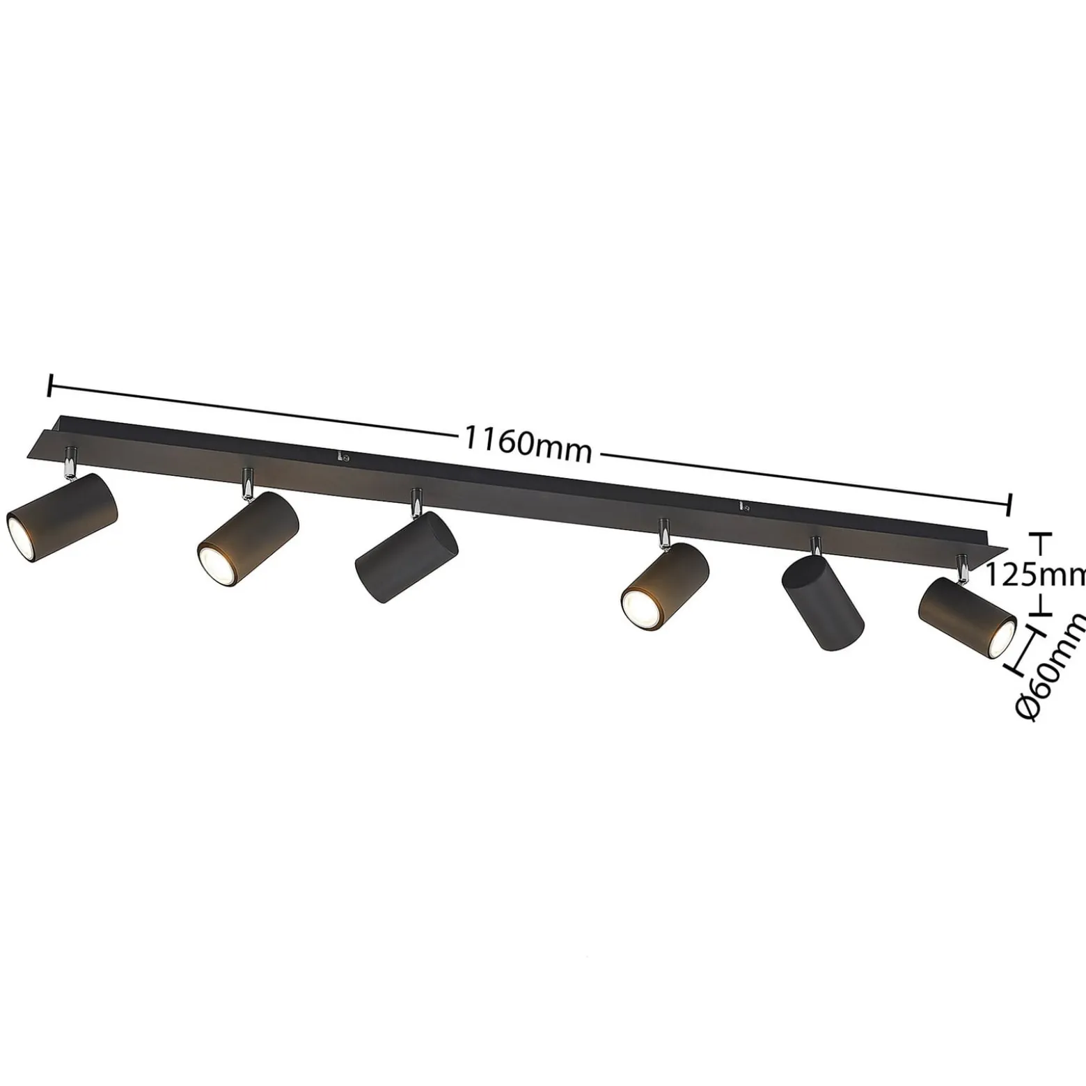 Lindby kattovalaisin Joffrey, 116 cm, musta, 6-valo, GU10